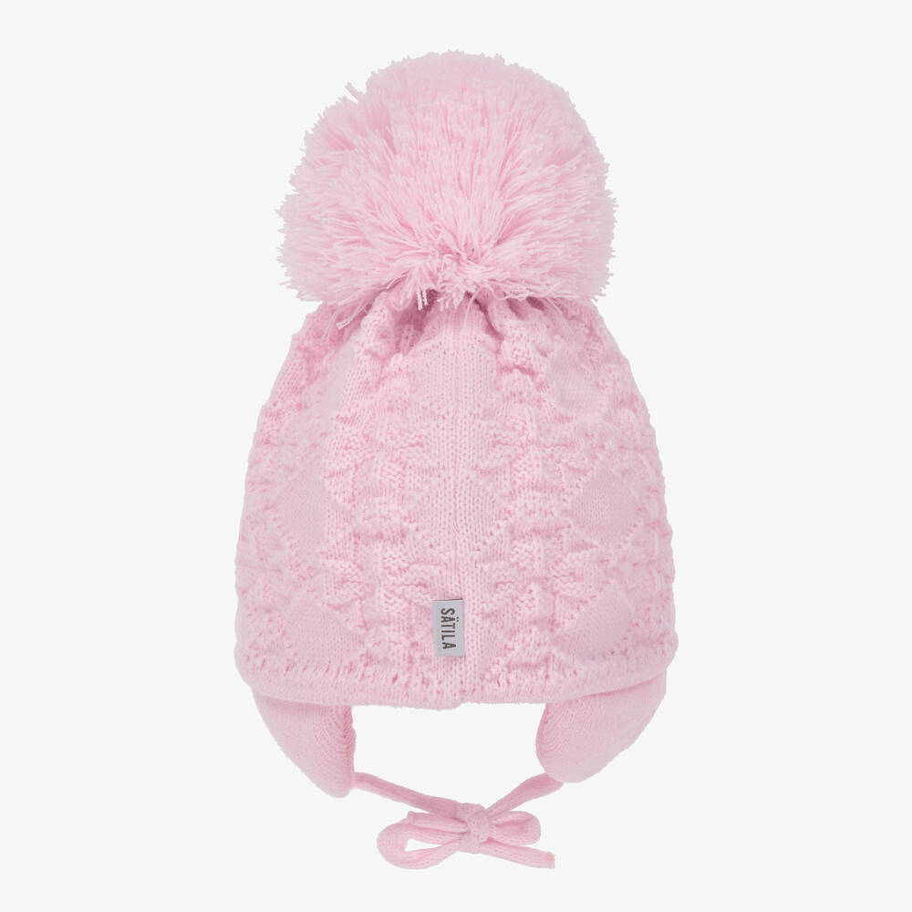 Sätila of Sweden-Girls Pink Cassie Giant Pom-Pom Hat | Childrensalon