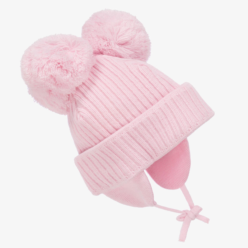 Sätila of Sweden-Розовая шапочка Minnie с двумя помпонами | Childrensalon