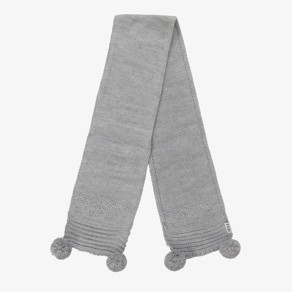 Sätila of Sweden-Grey Belle Knitted Scarf (88cm) | Childrensalon