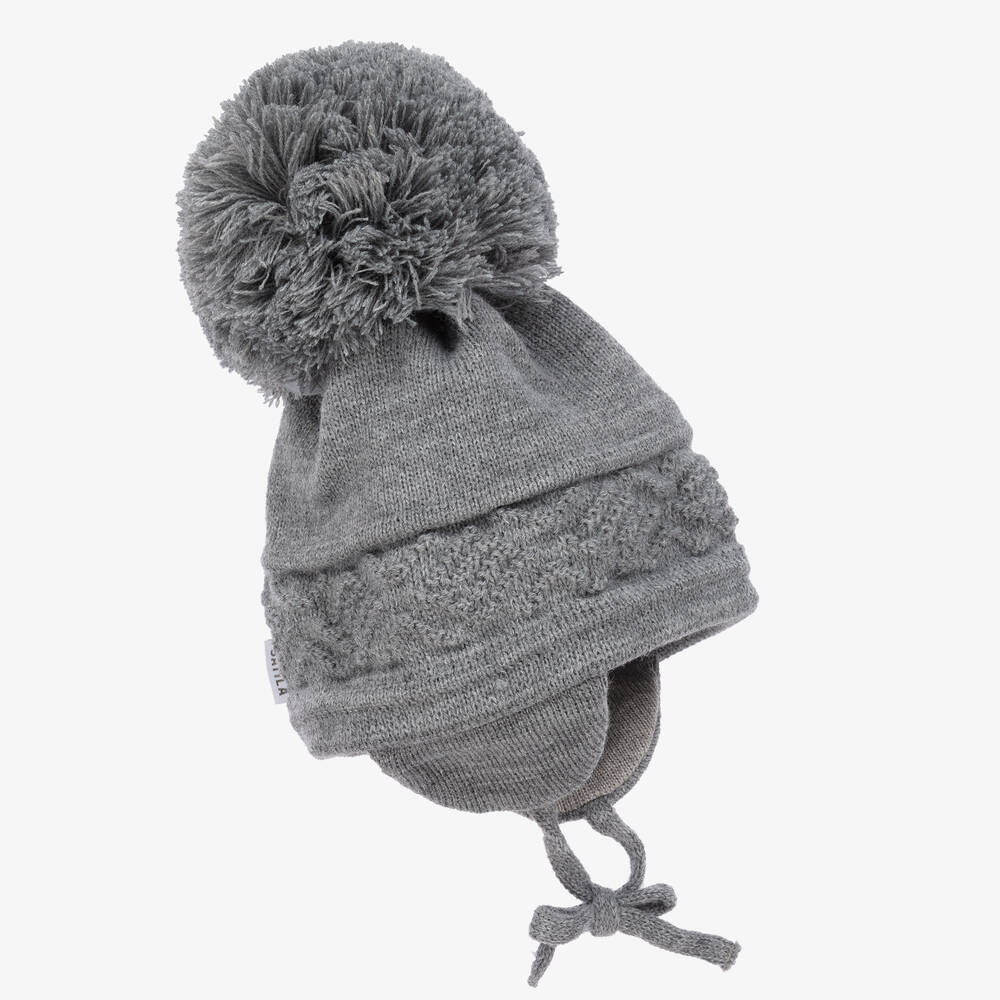 Sätila of Sweden-قبعة بوم بوم أكريليك محبوك لون رمادي | Childrensalon