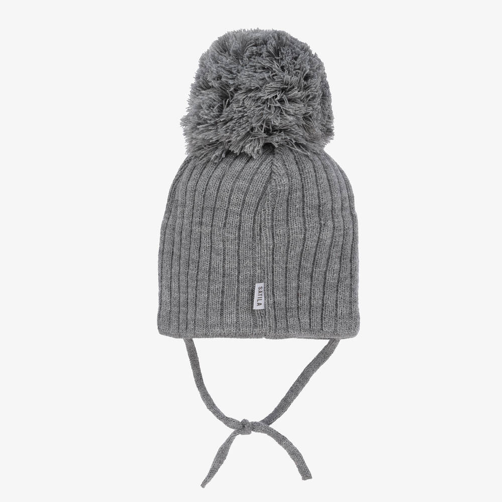 Sätila of Sweden-Grey Park Large Pom-Pom Hat | Childrensalon