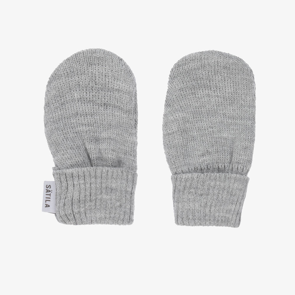 Sätila of Sweden-Grey Trixie Knitted Baby Mittens | Childrensalon