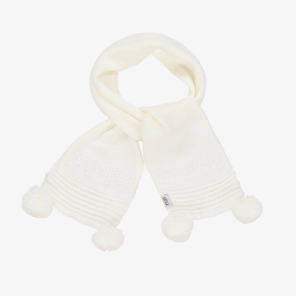 Sätila of Sweden-Ivory Belle Knitted Scarf (88cm) | Childrensalon