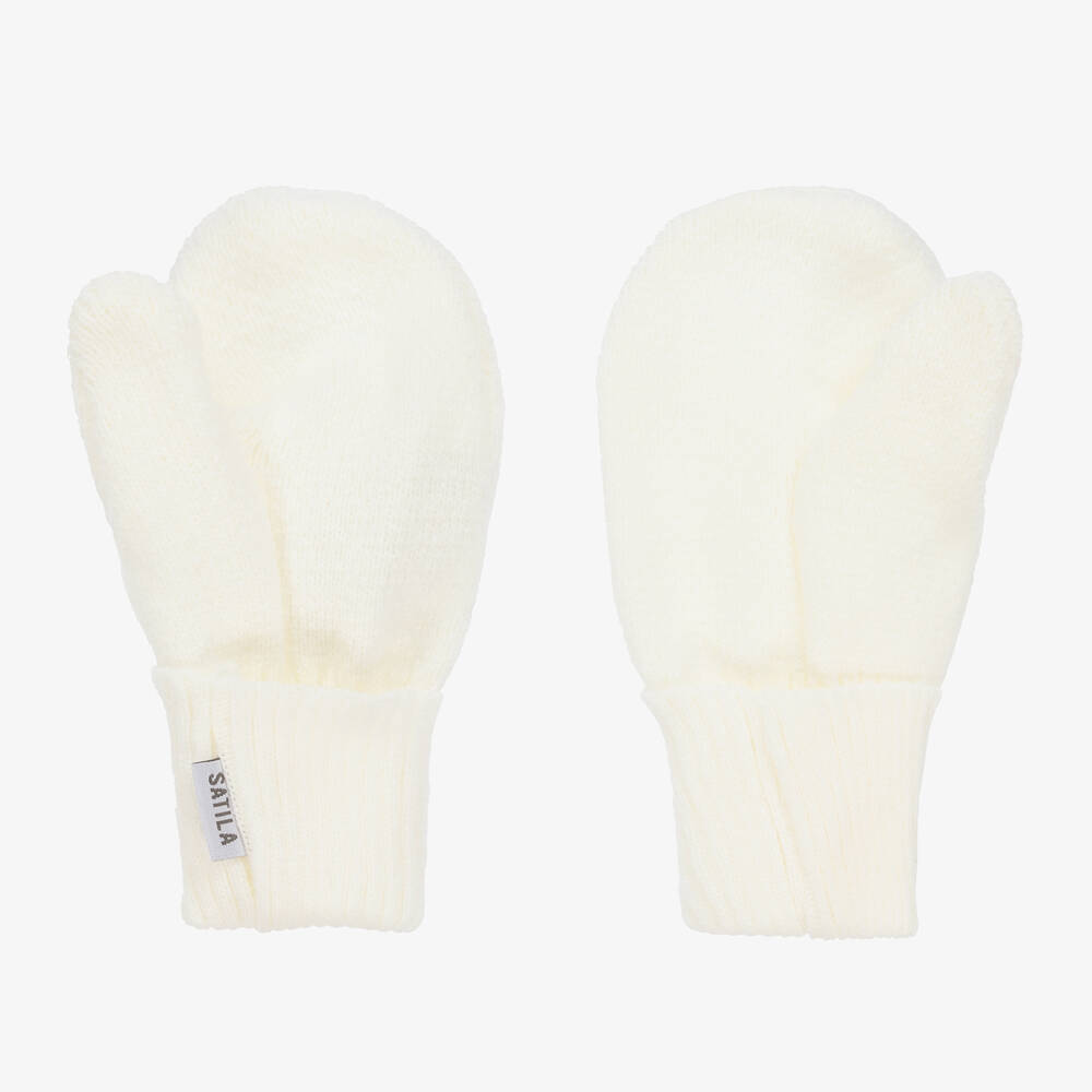 Sätila of Sweden-قفازات أكريليك محبوك لون عاجي للأطفال | Childrensalon
