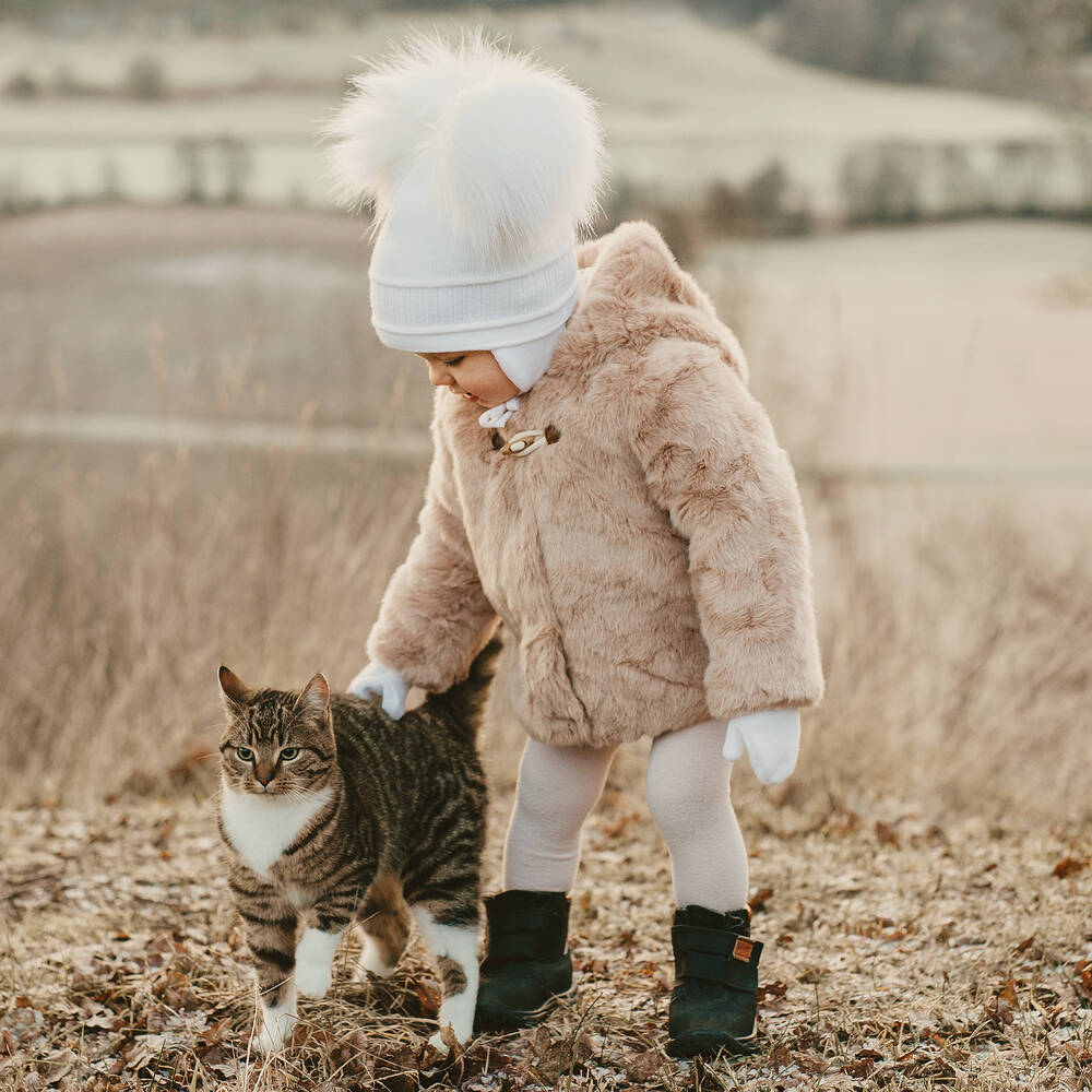 Sätila of Sweden-قفازات أكريليك محبوك لون عاجي للأطفال | Childrensalon