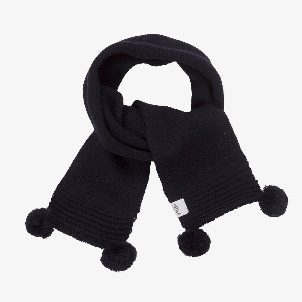Sätila of Sweden-Синий вязаный шарф Belle (88см) | Childrensalon