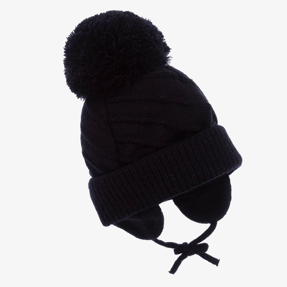 Sätila of Sweden-Navy Blue Jim Giant Pom-Pom Hat | Childrensalon