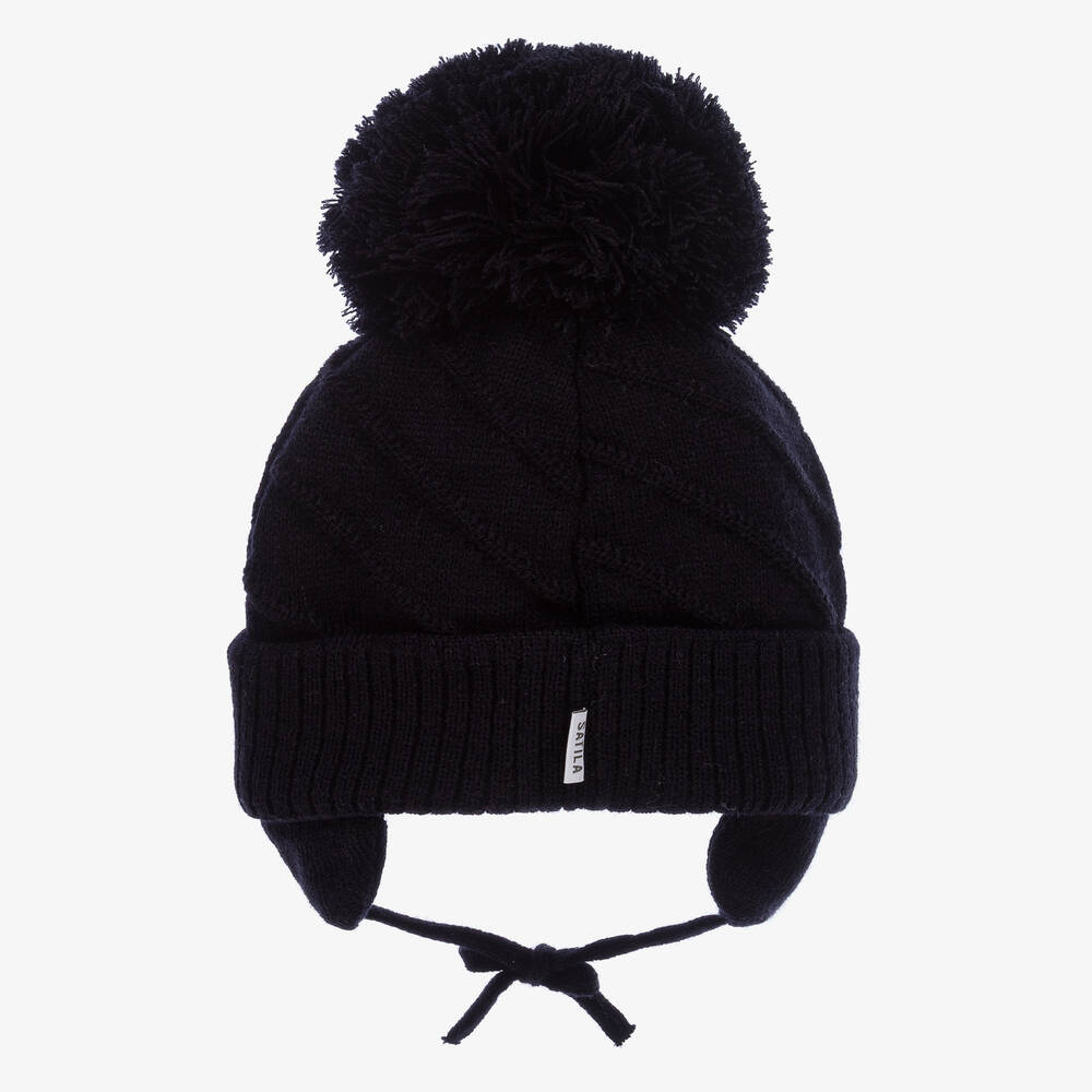 Sätila of Sweden-Navy Blue Jim Giant Pom-Pom Hat | Childrensalon