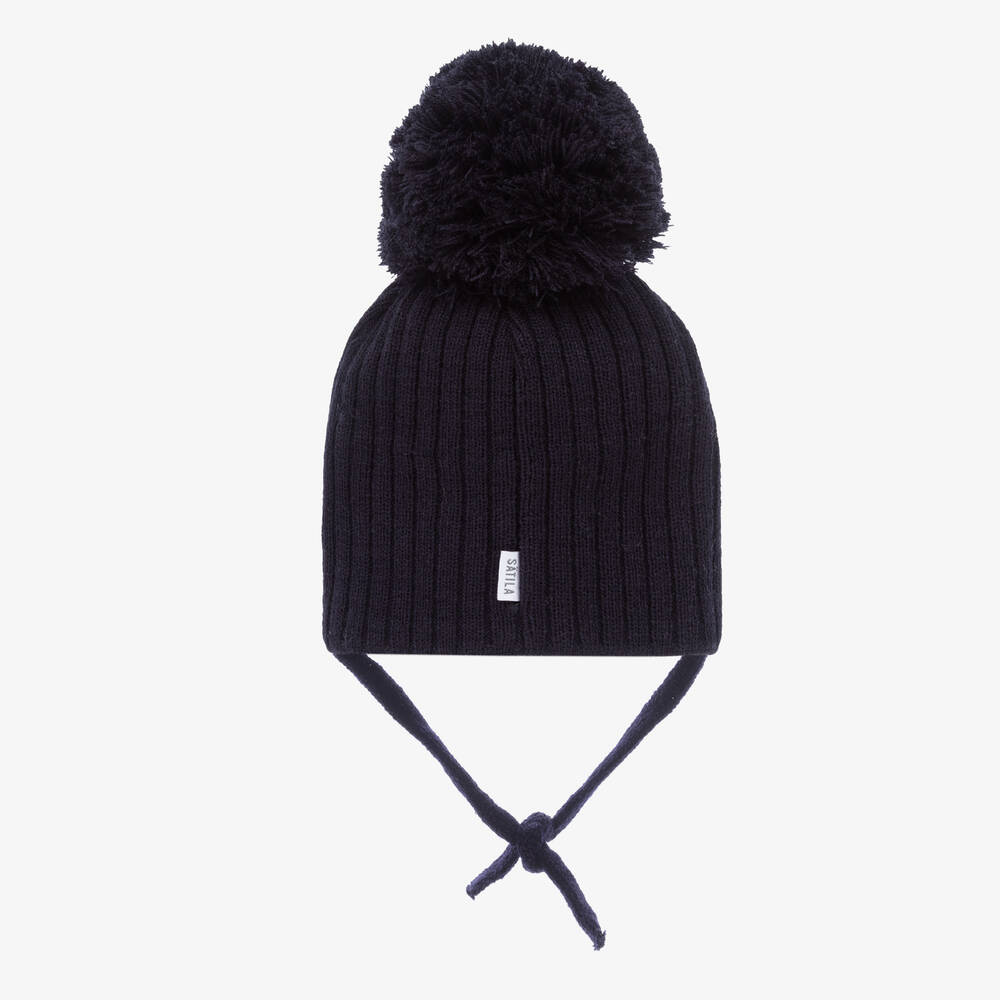 Sätila of Sweden-Navy Blue Park Large Pom-Pom Hat | Childrensalon