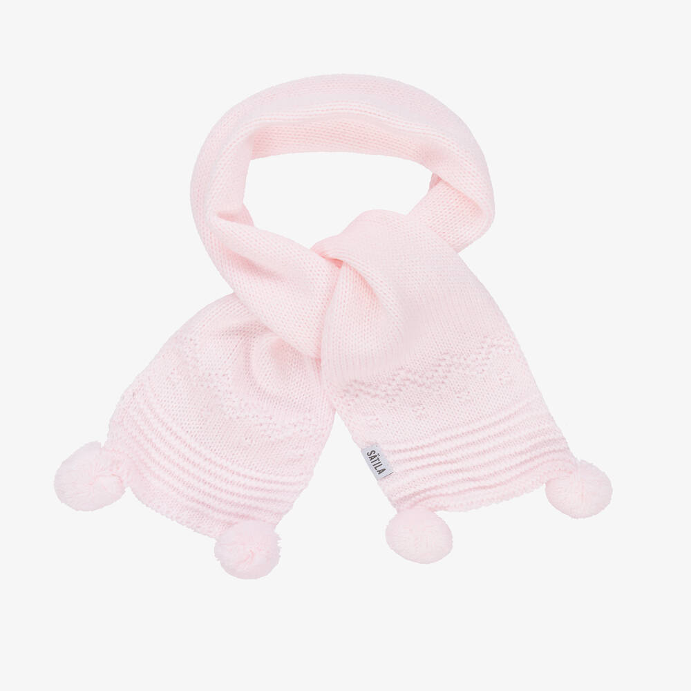 Sätila of Sweden-Pale Pink Belle Knitted Scarf (88cm) | Childrensalon
