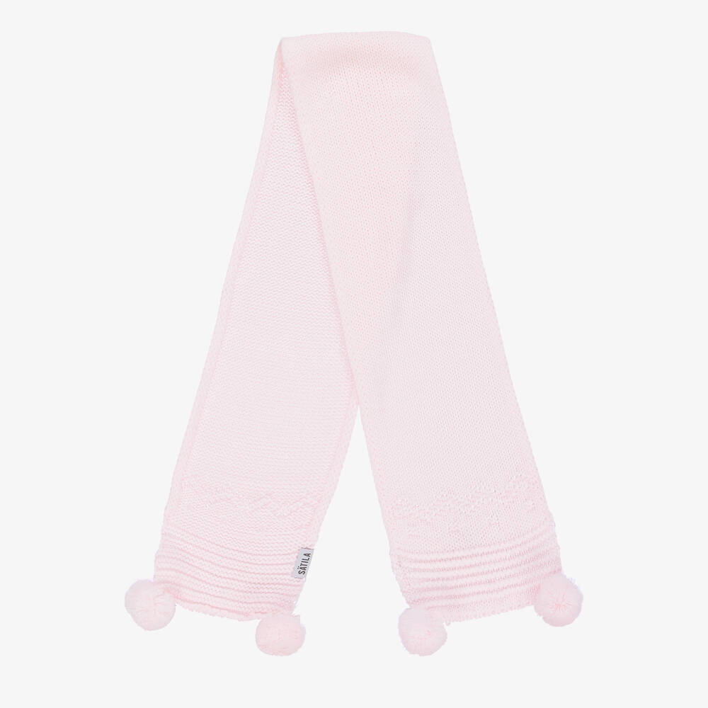 Sätila of Sweden-Pale Pink Belle Knitted Scarf (88cm) | Childrensalon