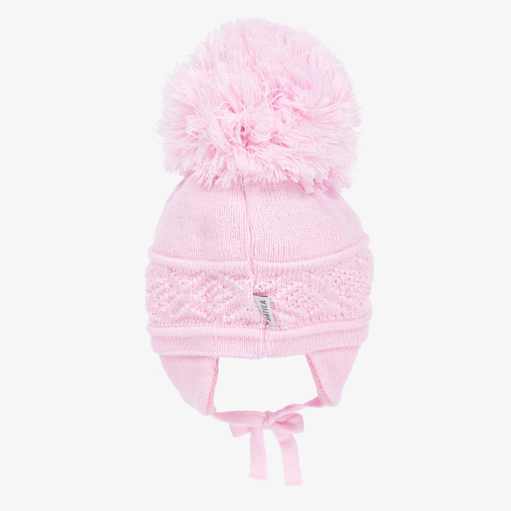 Sätila of Sweden-Pink Malva Giant Pom-Pom Hat | Childrensalon