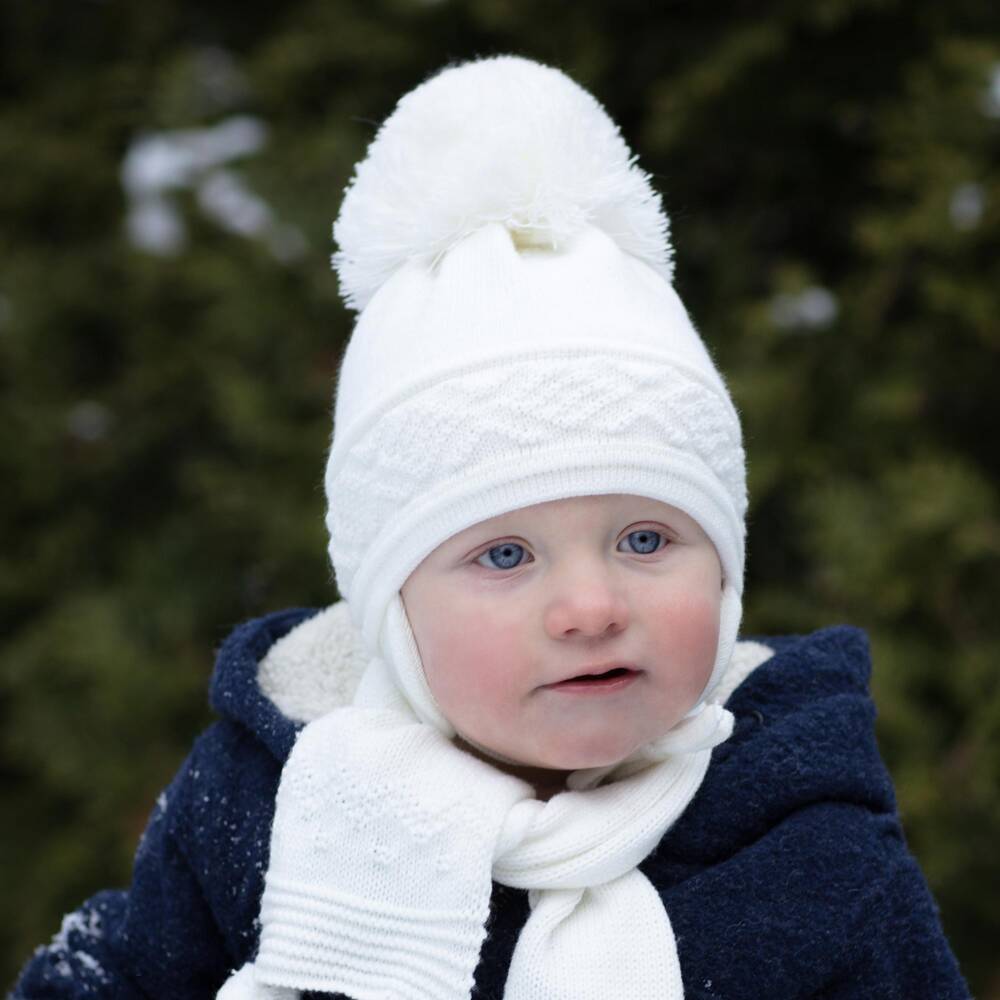 Sätila of Sweden-White Malva Giant Pom-Pom Hat | Childrensalon
