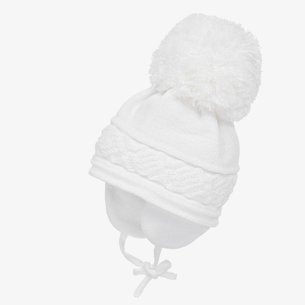 Sätila of Sweden-White Malva Giant Pom-Pom Hat | Childrensalon