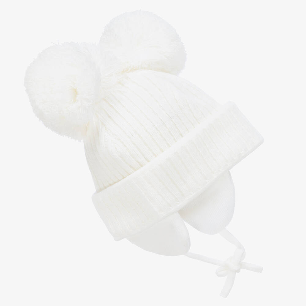 Sätila of Sweden-Белая шапочка Minnie с двумя помпонами | Childrensalon