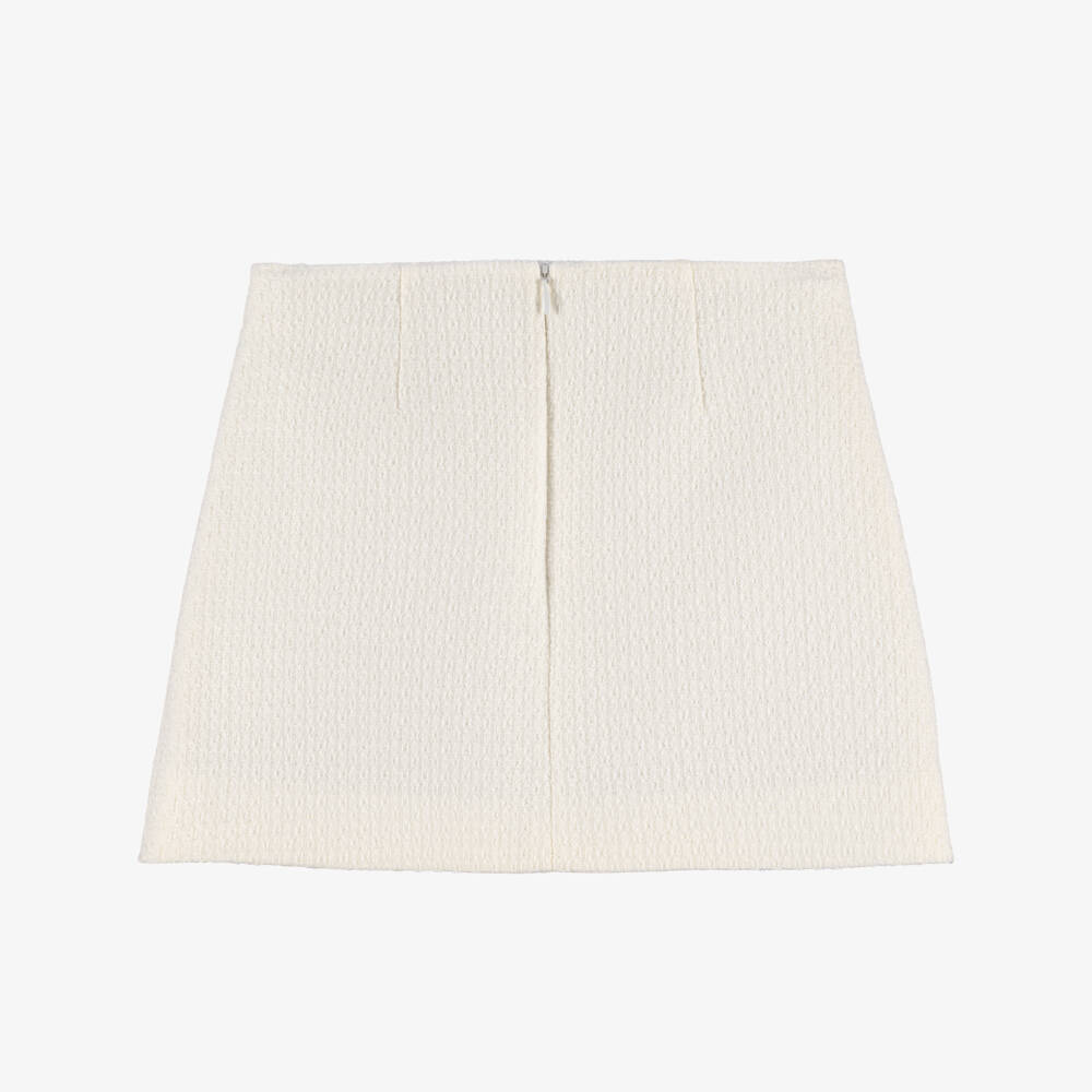 Self-Portrait-Girls Cream Tweed Skirt with Bows | Childrensalon