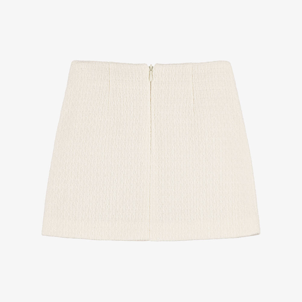 Self-Portrait-Girls Cream Tweed Skirt with Bows | Childrensalon