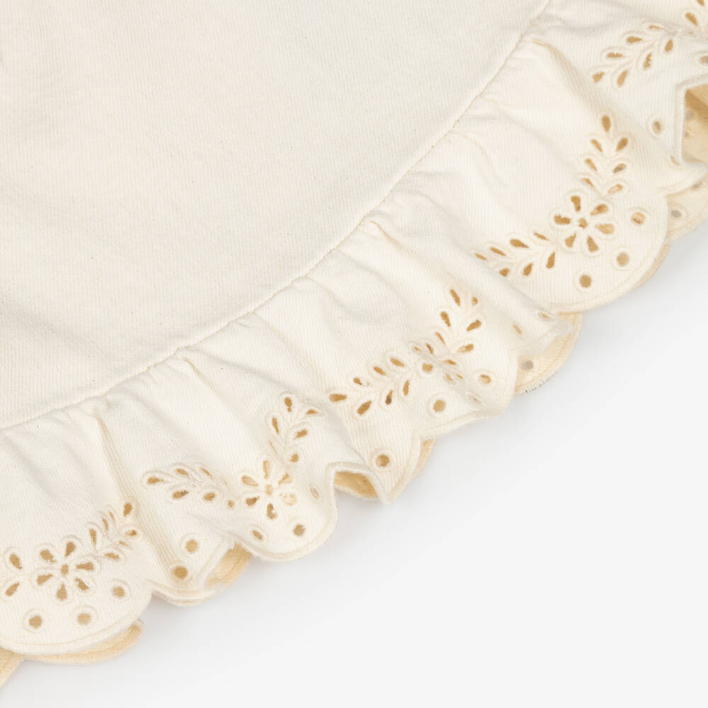 Self-Portrait-Girls Ivory Denim Skirt with Cherry Motifs | Childrensalon