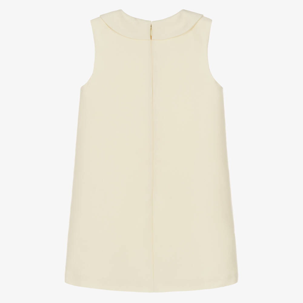Self-Portrait-Girls Pale Yellow Satin Sleeveless Dress | Childrensalon