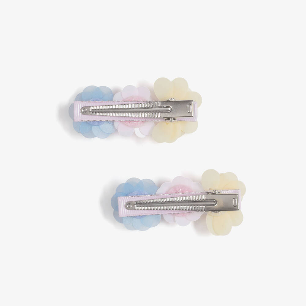 Self-Portrait-Girls Pink Pastel Flower Hair Clips (2 Pack) | Childrensalon