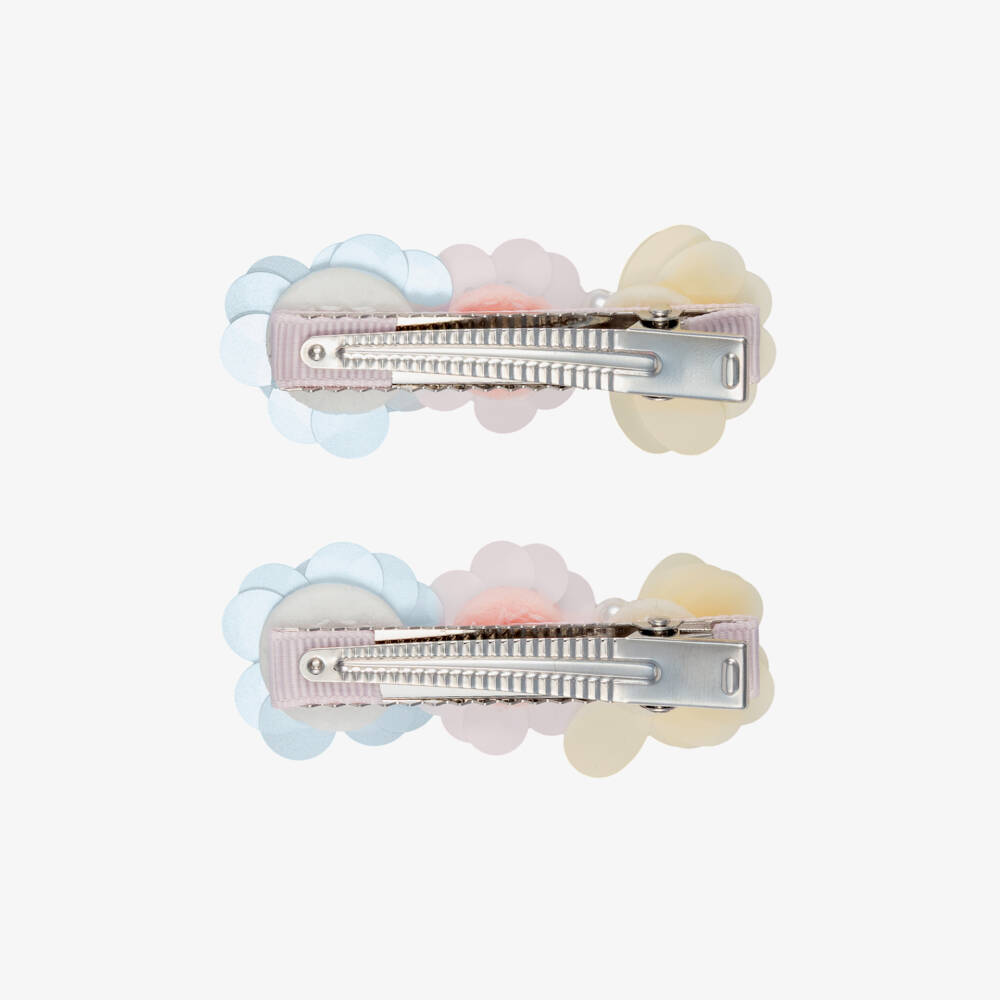 Self-Portrait-Girls Pink Pastel Flower Hair Clips (2 Pack) | Childrensalon