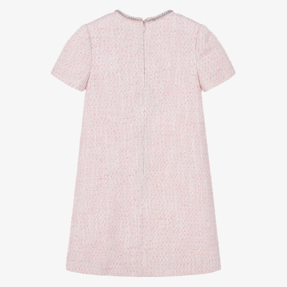 Self-Portrait-Girls Pink Tweed Dress with Patch Pockets | Childrensalon