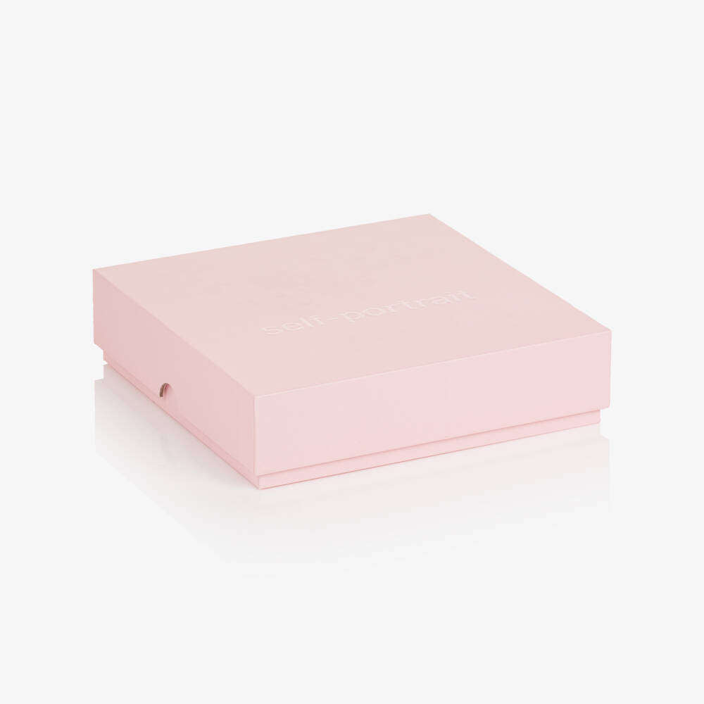 Self-Portrait-Girls Pink Tweed Headband with Lace Bow | Childrensalon