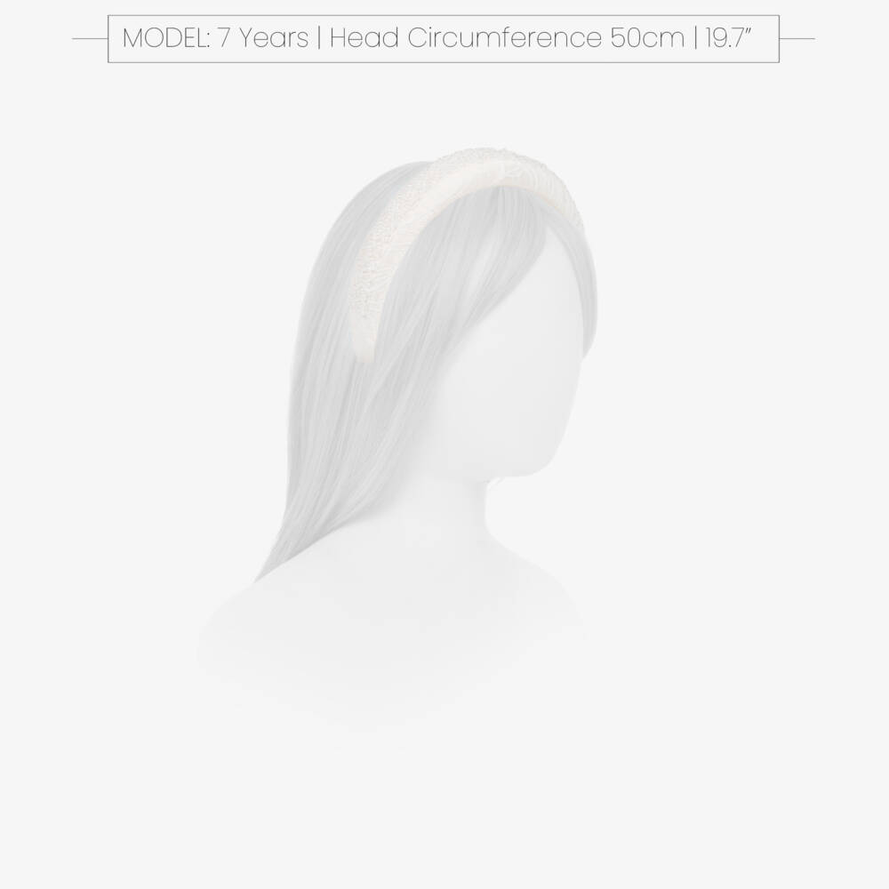 Self-Portrait-Girls White Lace & Pearl Hairband | Childrensalon