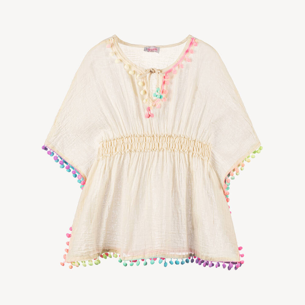 Selini Action-Girls Ivory Cotton Kaftan | Childrensalon