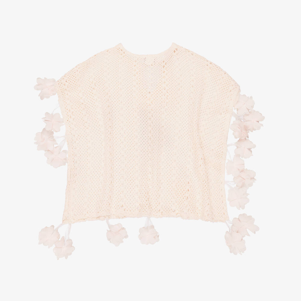 Selini Action-قفطان كروشيه لون زهري خوخي للبنات | Childrensalon