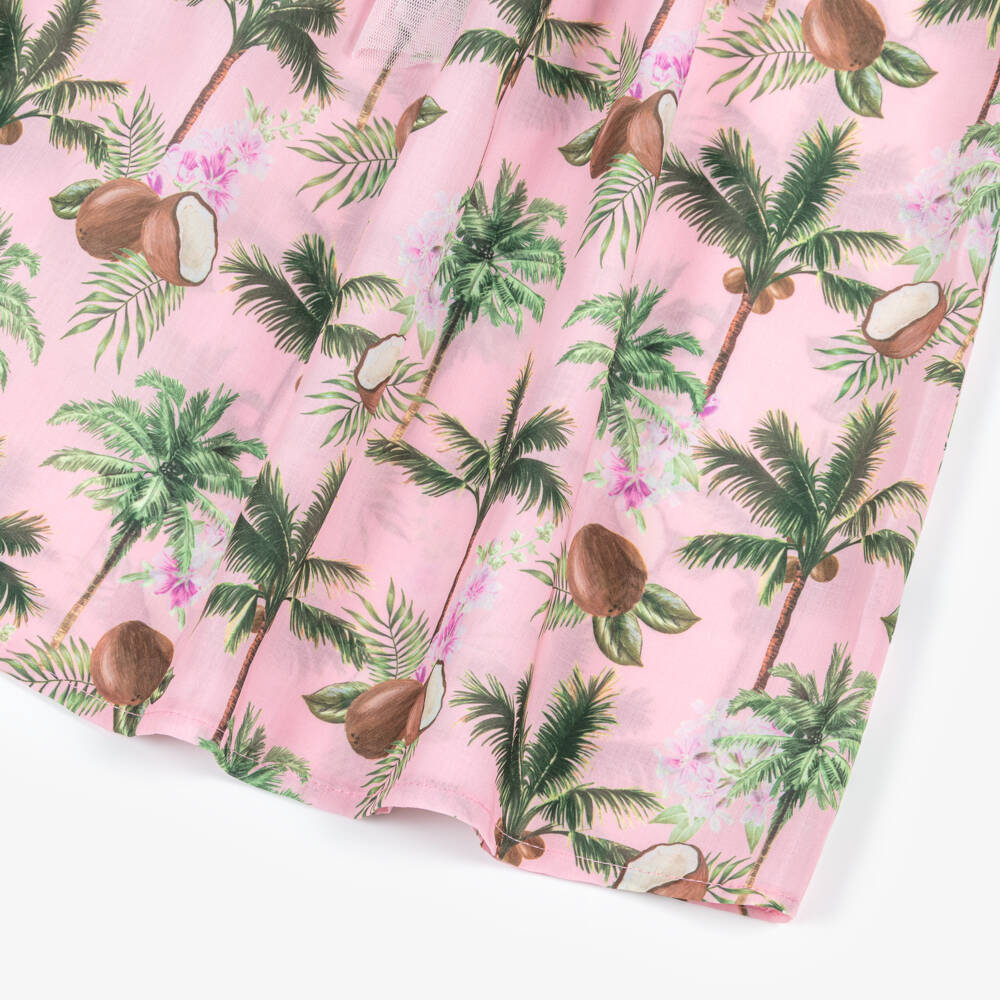 Selini Action-فستان بطبعة جوز الهند لون زهري للبنات | Childrensalon