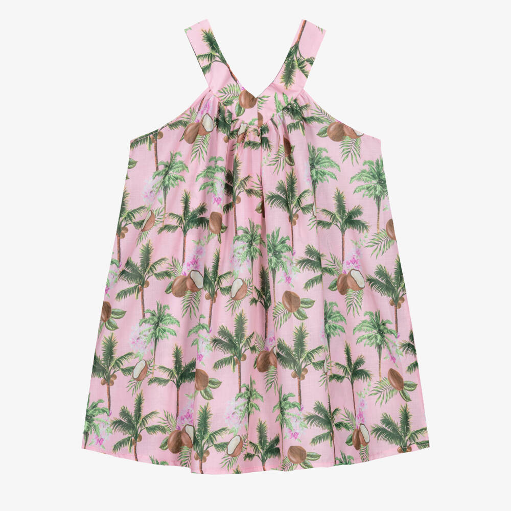 Selini Action-فستان بطبعة جوز الهند لون زهري للبنات | Childrensalon