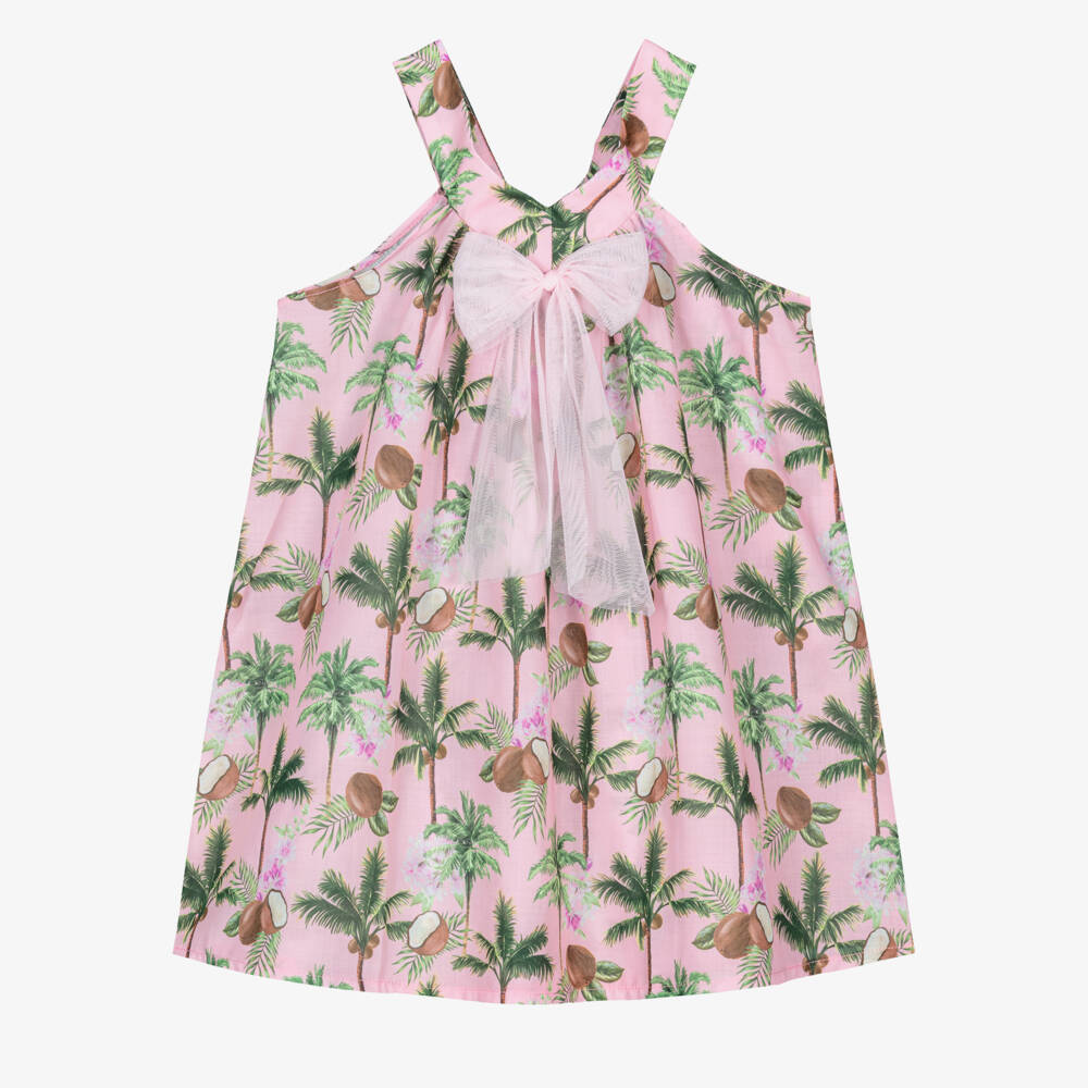 Selini Action-Платье розовое с принтом кокосов для девочек | Childrensalon