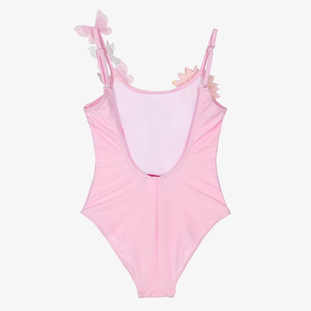 Selini Action-مايوه مزين بورود وفراشات لون زهري للبنات | Childrensalon