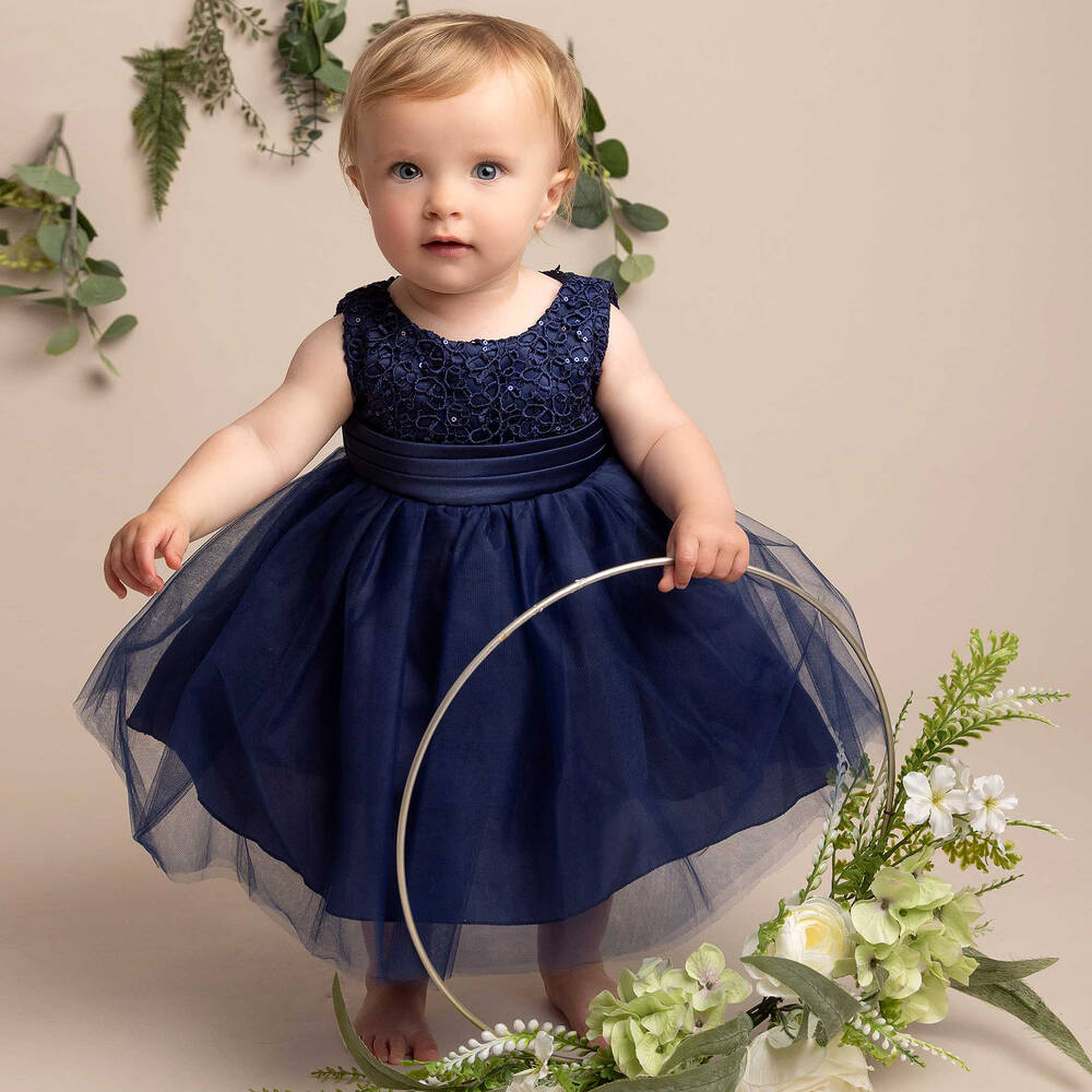 Sevva-Baby Girls Blue Tulle & Sequin Dress Set | Childrensalon