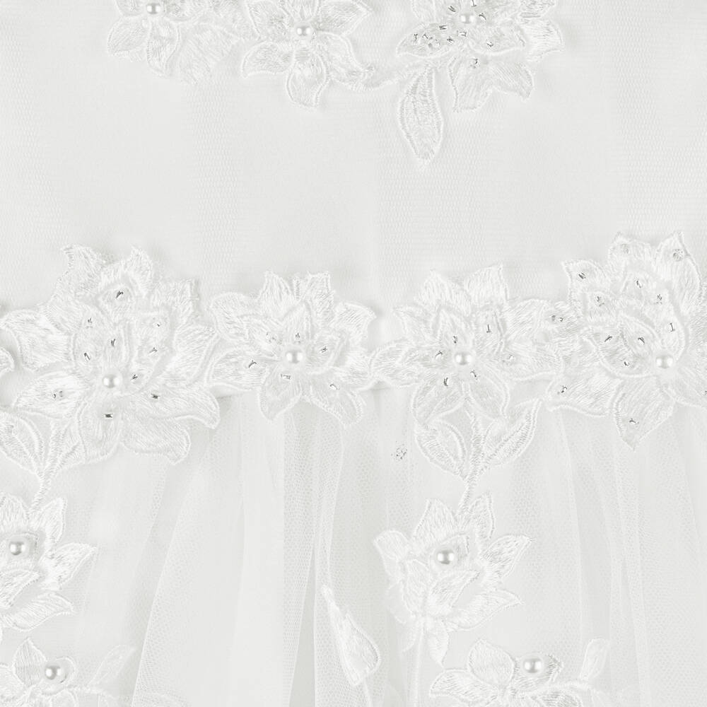 Sevva-طقم فستان وقبعة للمناسبات لون عاجي للمولودات | Childrensalon