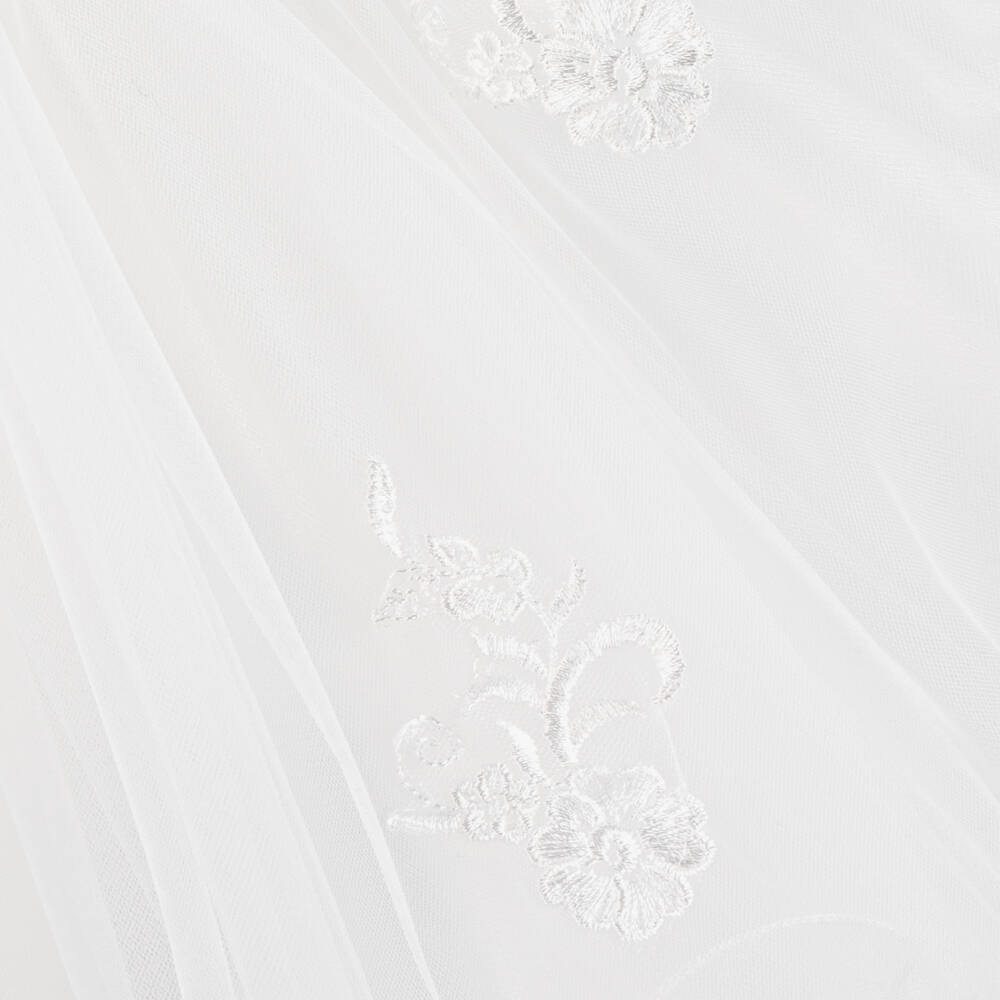 Sevva-فستان ساتان وتول مطرز لون عاجي للمولودات | Childrensalon