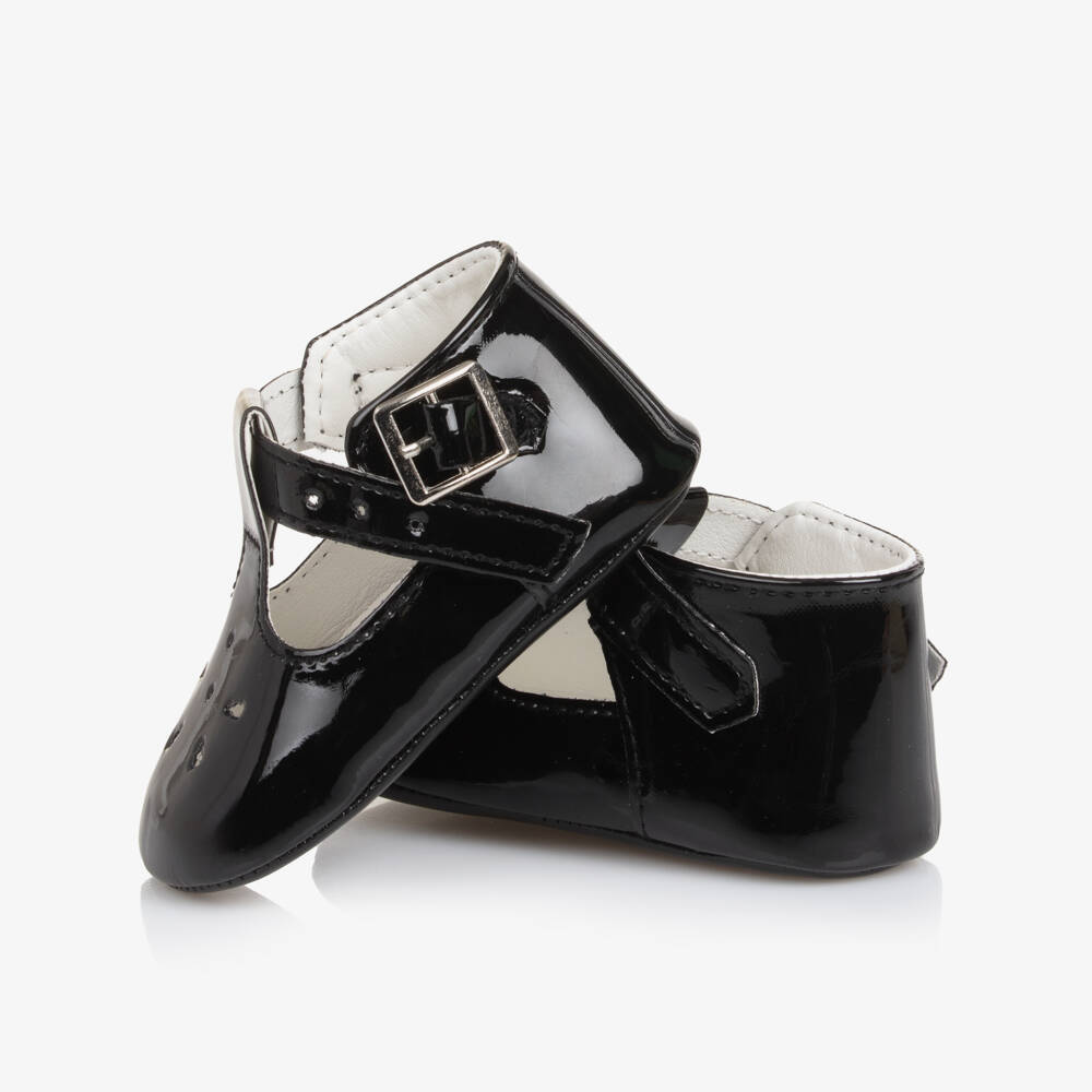 Sevva-Black Faux Patent Leather Pre-Walkers | Childrensalon