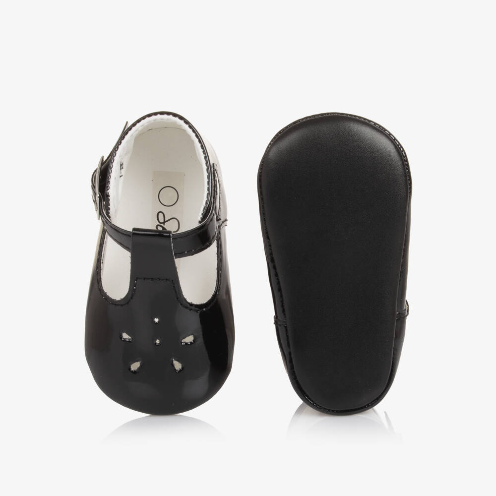 Sevva-Black Faux Patent Leather Pre-Walkers | Childrensalon