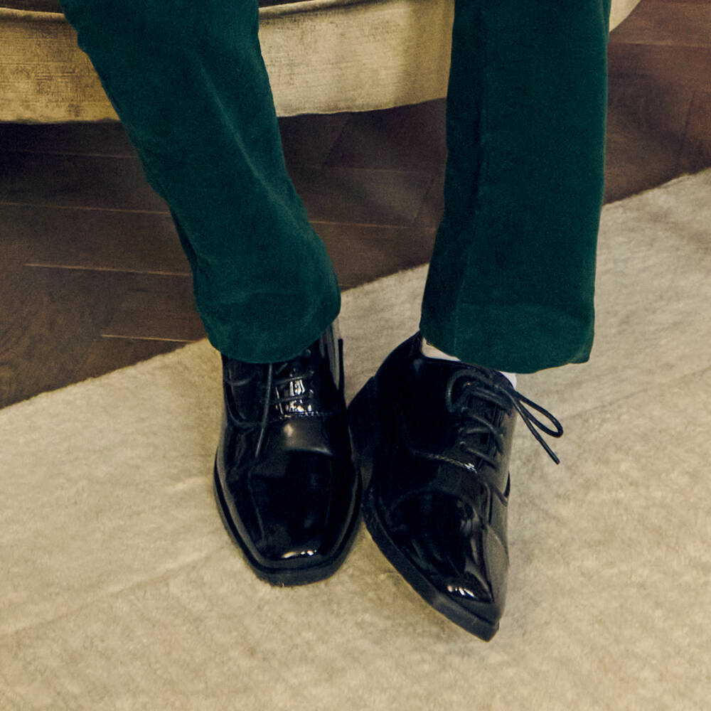 Sevva-Boys Black Faux Leather Brogues | Childrensalon