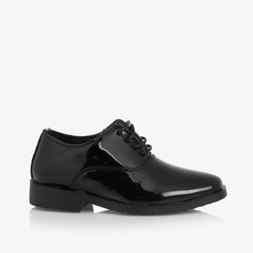 Sevva-Boys Black Faux Leather Brogues | Childrensalon