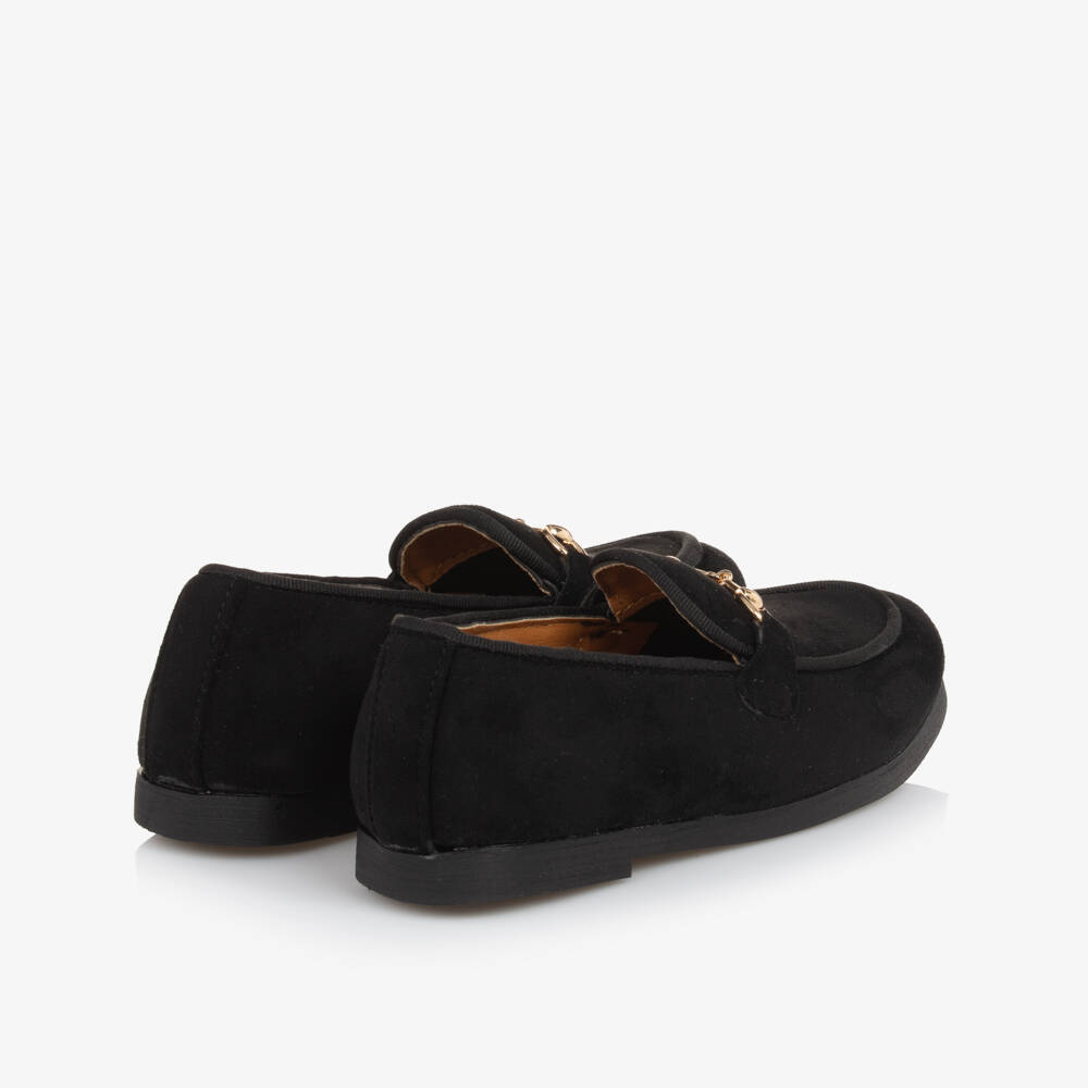Sevva-Boys Black Faux Suede Horsebit Loafers | Childrensalon