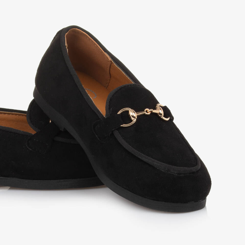 Sevva-Boys Black Faux Suede Horsebit Loafers | Childrensalon
