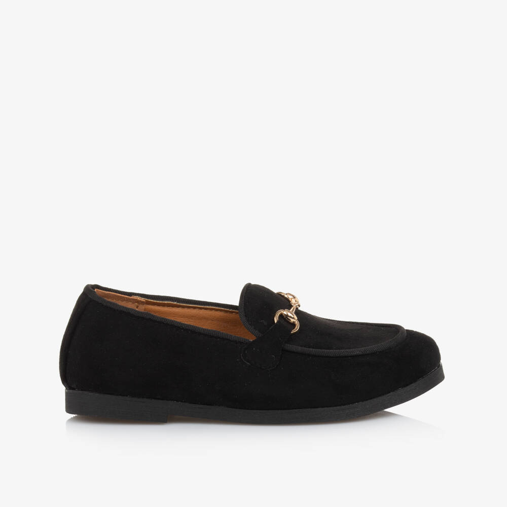 Sevva-Boys Black Faux Suede Horsebit Loafers | Childrensalon