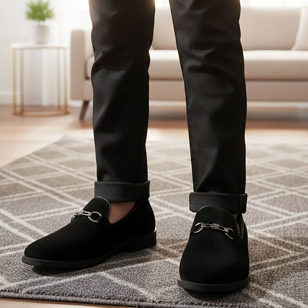 Sevva-Boys Black Ribbed Velvet Loafers | Childrensalon