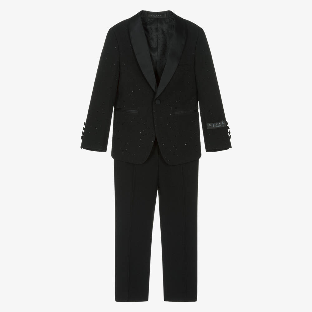 Sevva-Boys Black Suit with Rhinestones | Childrensalon
