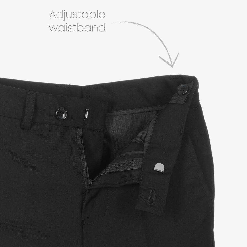 Sevva-Черный однобортный костюм из твила для мальчиков | Childrensalon