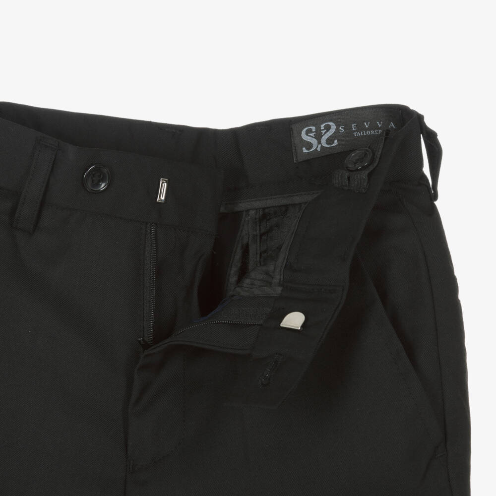 Sevva-Boys Black Velvet Double Breasted Tuxedo Suit | Childrensalon