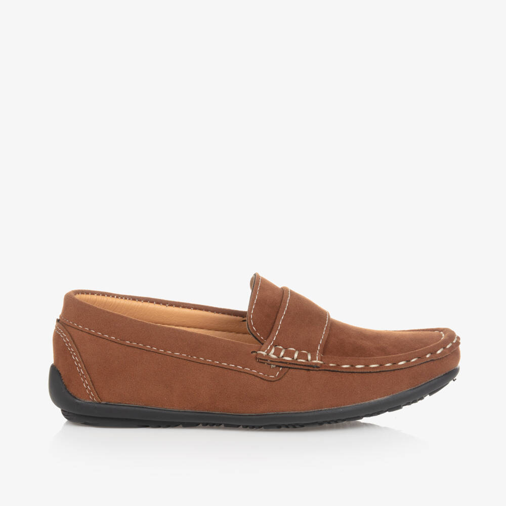 Sevva-حذاء لوفر جلد صناعي لون بني للأولاد | Childrensalon