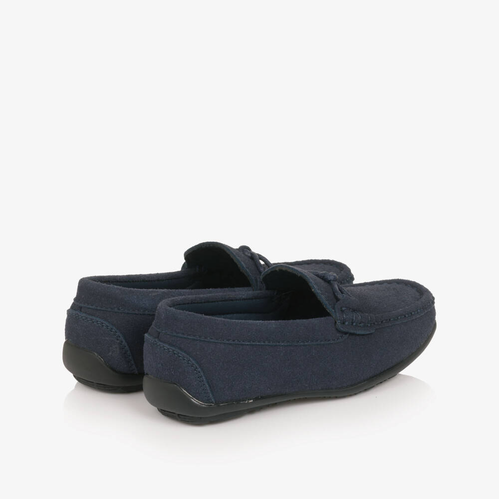 Sevva-Boys Navy Blue Faux Suede Leather Loafers | Childrensalon